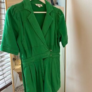 Vibrant Green Short Sleeve Romper